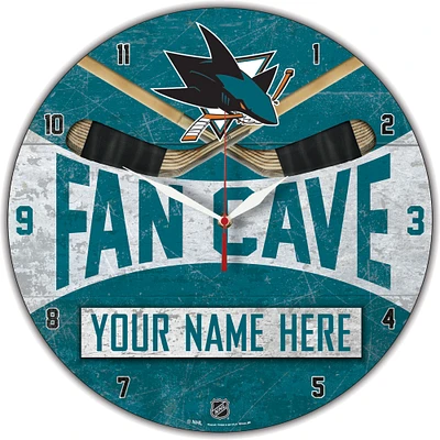 WinCraft San Jose Sharks Personalized 14'' Round Wall Clock