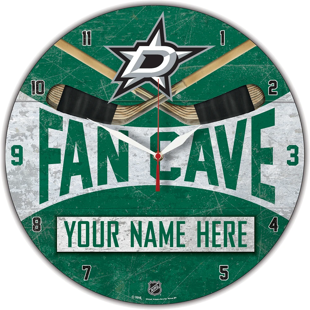 WinCraft Dallas Stars Personalized 14'' Round Wall Clock