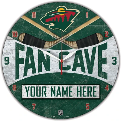 WinCraft Minnesota Wild Personalized 14'' Round Wall Clock
