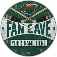 WinCraft Minnesota Wild Personalized 14'' Round Wall Clock