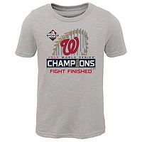 Youth Fanatics Gray Washington Nationals 2019 World Series Champions Locker Room T-Shirt