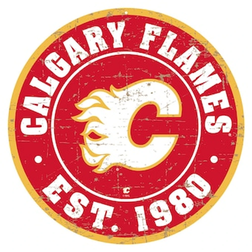 Calgary Flames 22'' Distressed Logo Wall Sign