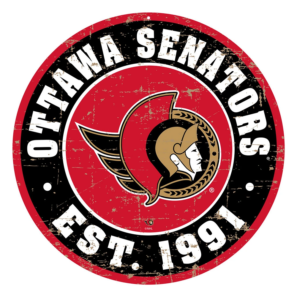 Ottawa Senators 22'' Distressed Logo Wall Sign