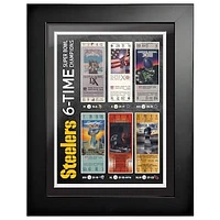 Pittsburgh Steelers 6-Time Super Bowl Champions 12'' x 16'' Ticket to History Framed Artwork