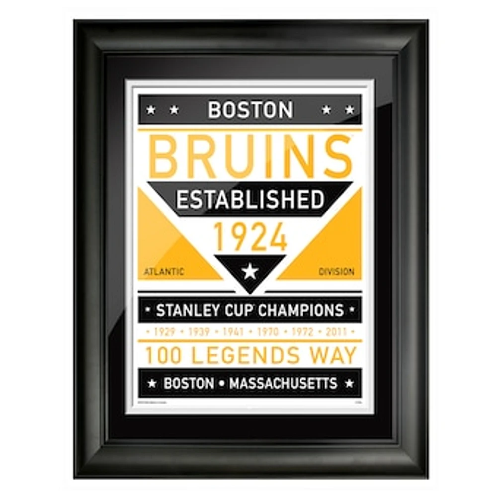 Boston Bruins 12'' x 16'' Team Dual Tone Framed Artwork