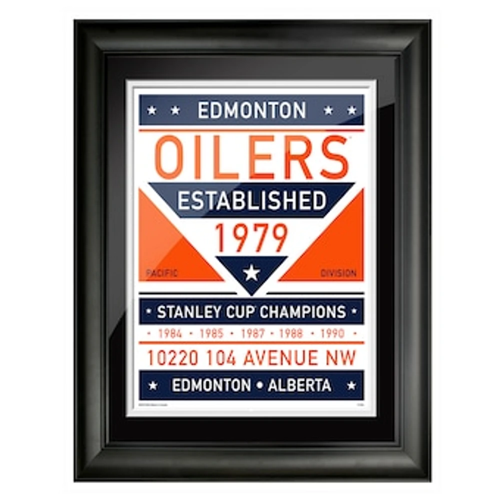 Edmonton Oilers 12'' x 16'' Team Dual Tone Framed Artwork