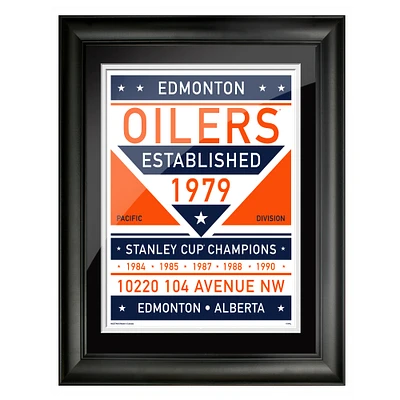 Edmonton Oilers 12'' x 16'' Team Dual Tone Framed Artwork