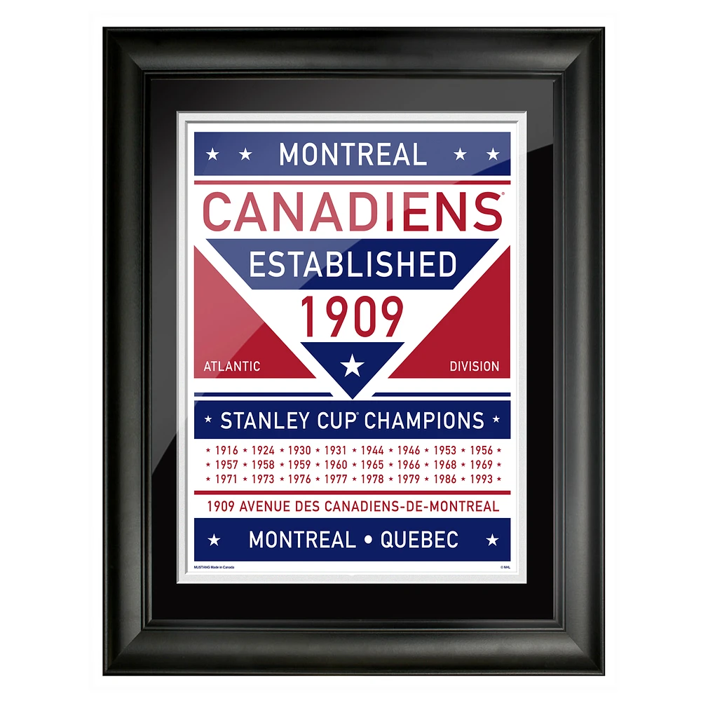 Montreal Canadiens 12'' x 16'' Team Dual Tone Framed Artwork