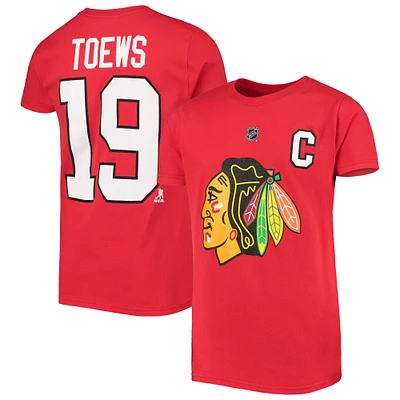 Youth Jonathan Toews Red Chicago Blackhawks Player Name & Number T-Shirt