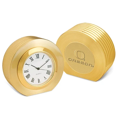 Gold Oregon Ducks Presidential II Desk Clock