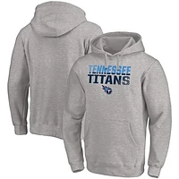 Men's Fanatics Heather Gray Tennessee Titans Fade Out Fitted Pullover Hoodie