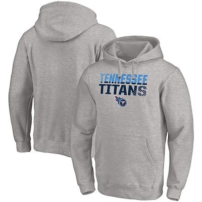 Men's Fanatics Heather Gray Tennessee Titans Fade Out Fitted Pullover Hoodie