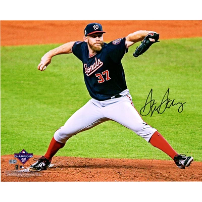 Stephen Strasburg Washington Nationals Autographed 16" x 20" 2019 World Series Champions World Series Pitching Photograph