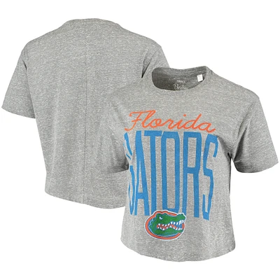 Women's Pressbox Heathered Gray Florida Gators Sanibel Knobi Crop T-Shirt