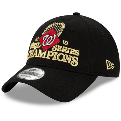 Men's New Era Black Washington Nationals 2019 World Series Champions Locker Room 9TWENTY Adjustable Hat