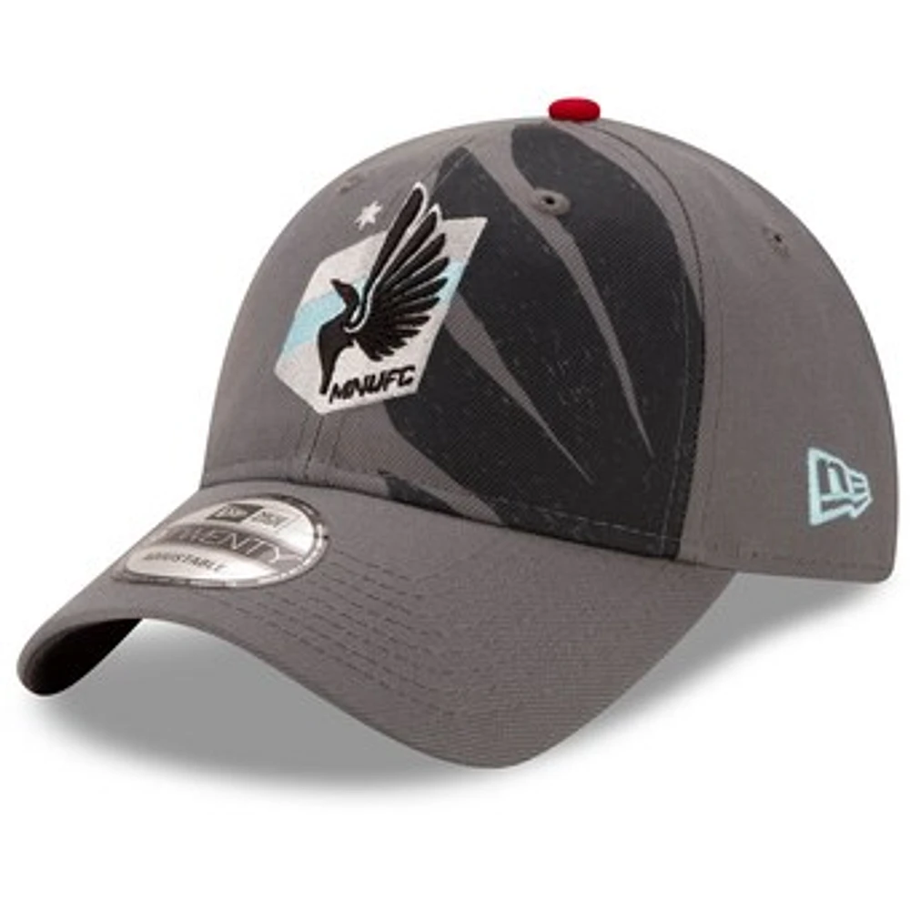 Men's New Era Gray Minnesota United FC Jersey Hook Logo 9TWENTY Adjustable Hat