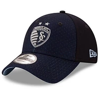 Men's New Era Navy Sporting Kansas City Jersey Hook Logo 9TWENTY Adjustable Hat