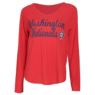 Women's Concepts Sport Red Washington Nationals Composure Long Sleeve Top