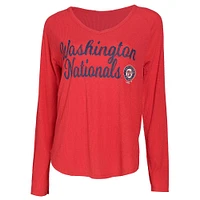 Women's Concepts Sport Red Washington Nationals Composure Long Sleeve Top