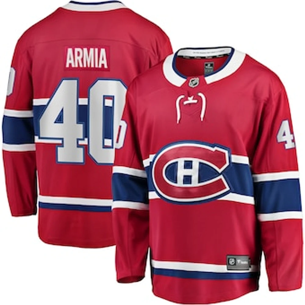 Men's Fanatics Joel Armia Red Montreal Canadiens Home Breakaway Player Jersey