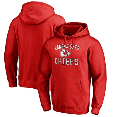 Men's Fanatics Red Kansas City Chiefs Victory Arch Team Fitted Pullover Hoodie