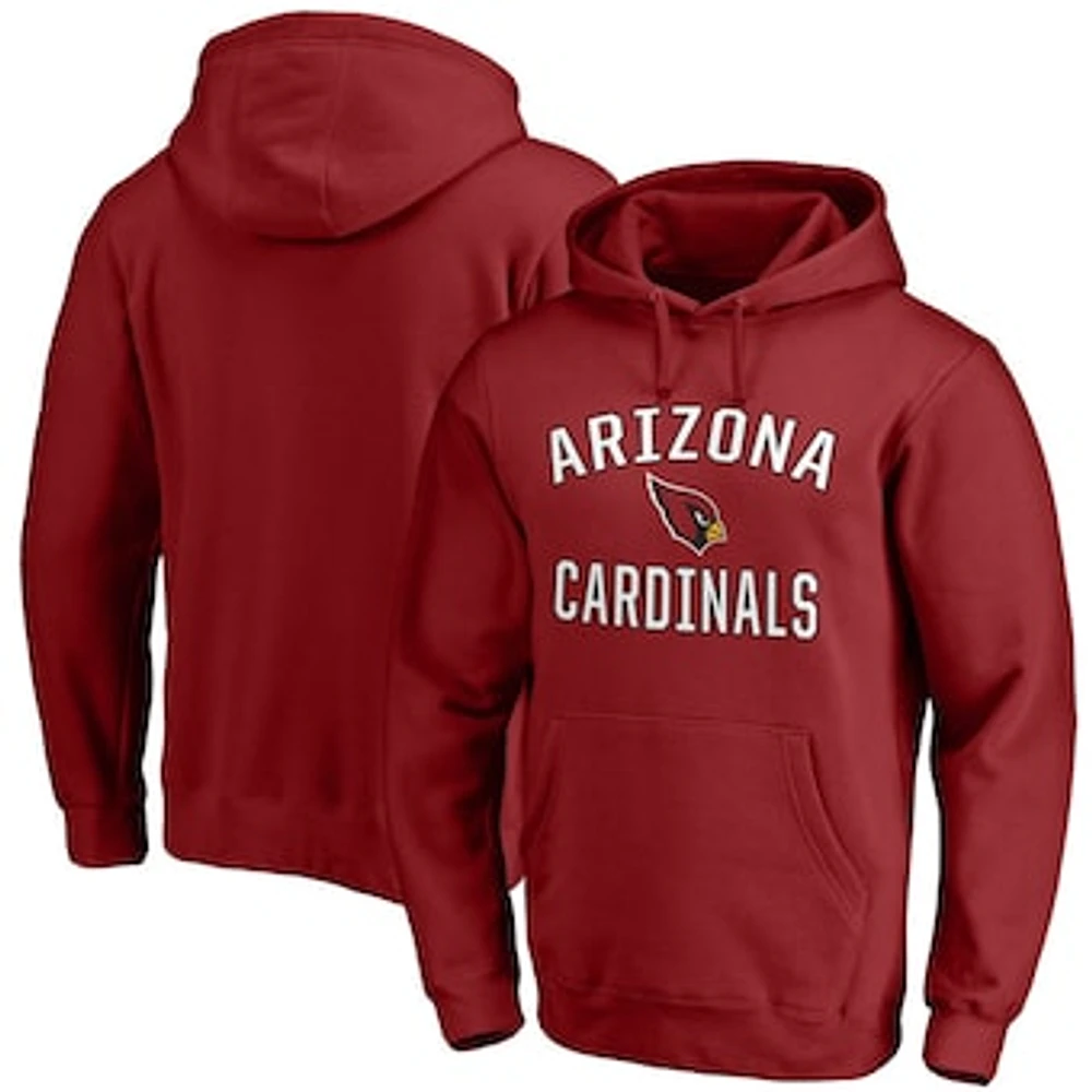 Men's Fanatics Cardinal Arizona Cardinals Victory Arch Team Fitted Pullover Hoodie