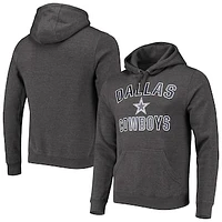 Men's Fanatics Heather Charcoal Dallas Cowboys Victory Arch Team Fitted Pullover Hoodie