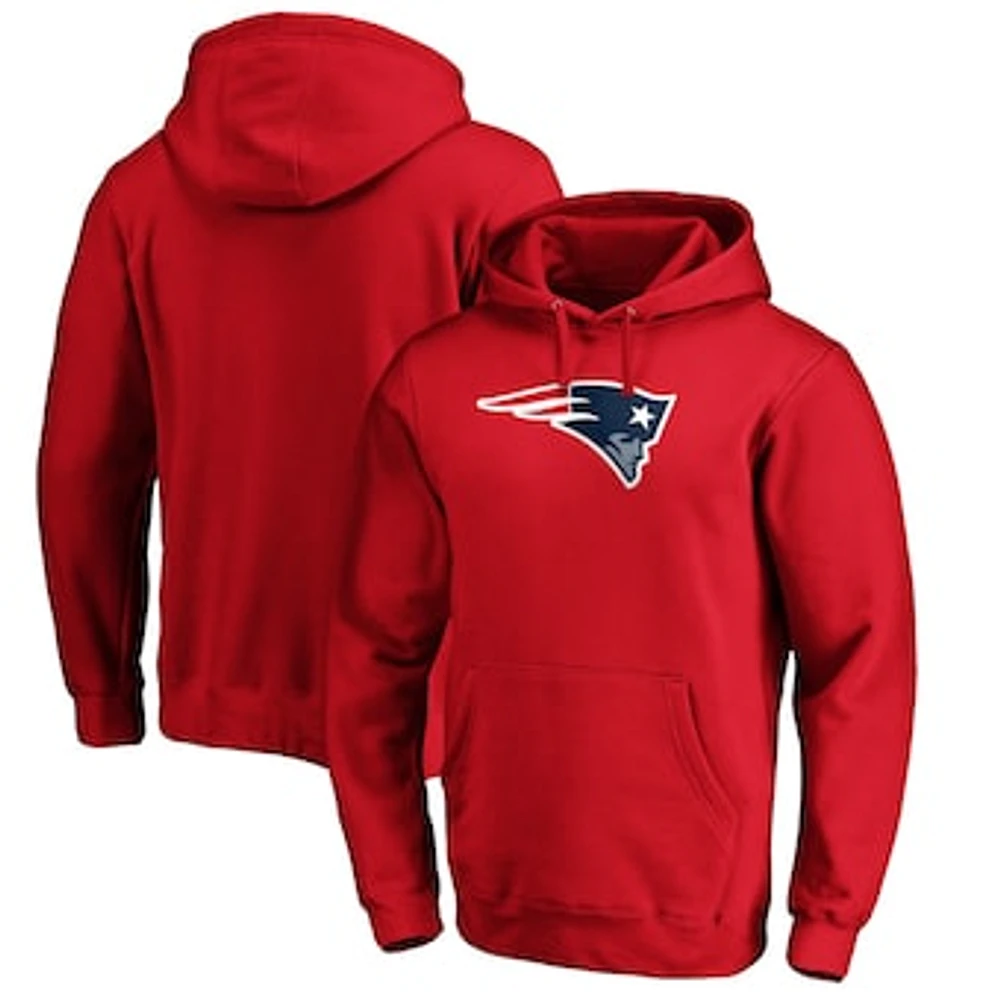 Men's Red New England Patriots Primary Logo Fitted Pullover Hoodie