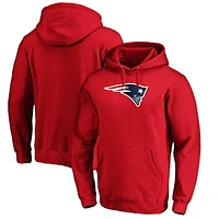 Men's Red New England Patriots Primary Logo Fitted Pullover Hoodie