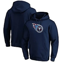 Men's Fanatics Navy Tennessee Titans Primary Logo Fitted Pullover Hoodie