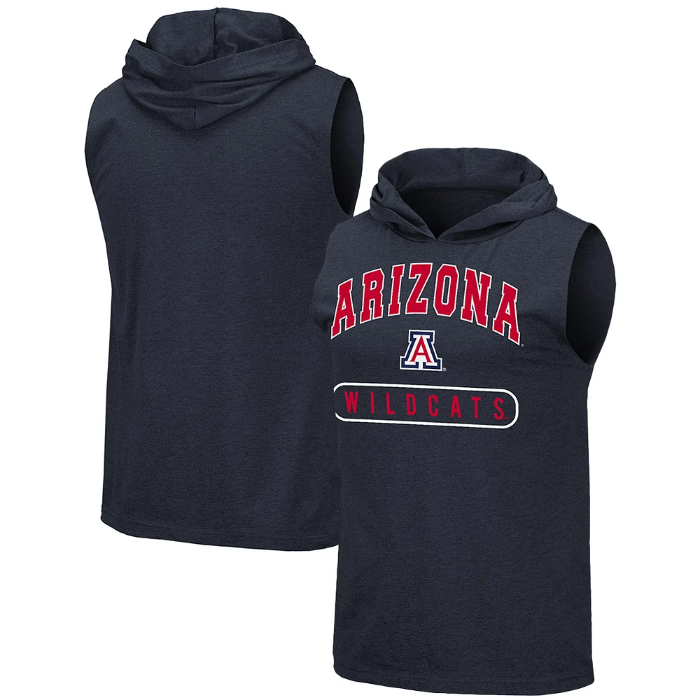 Men's Colosseum Navy Arizona Wildcats Varsity Hoodie Tank Top