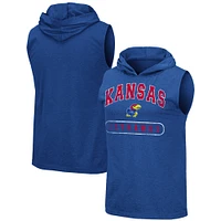 Men's Colosseum Royal Kansas Jayhawks Varsity Hoodie Tank Top