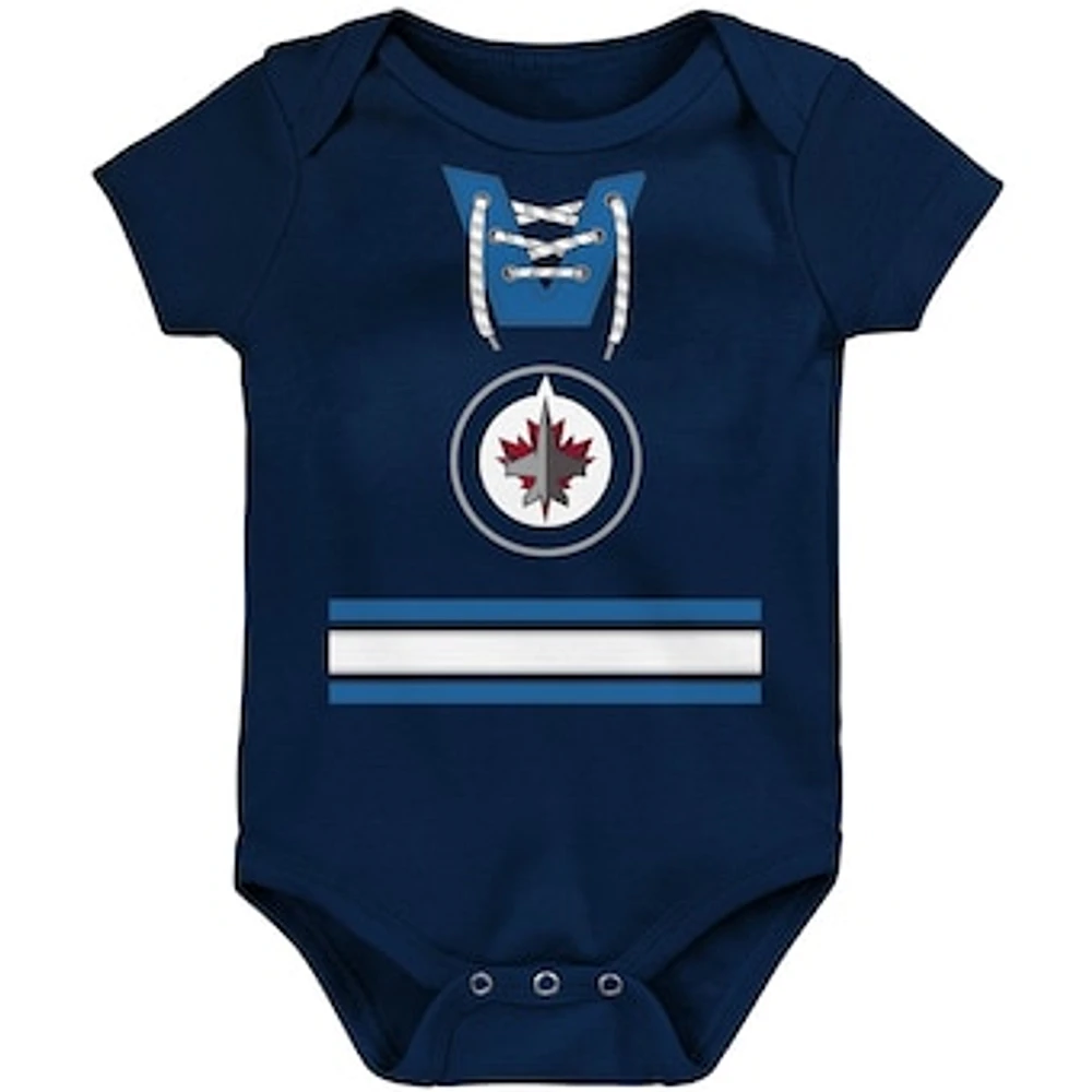 Newborn & Infant Navy Winnipeg Jets Jersey - Bodysuit