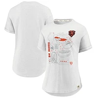 Women's Fanatics Heathered White Chicago Bears True Classics Hometown Tacked T-Shirt