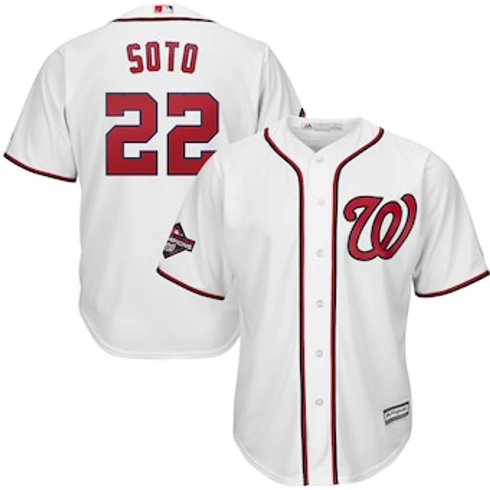 Youth Majestic Juan Soto White Washington Nationals 2019 World Series Champions Home Cool Base Patch Player Jersey