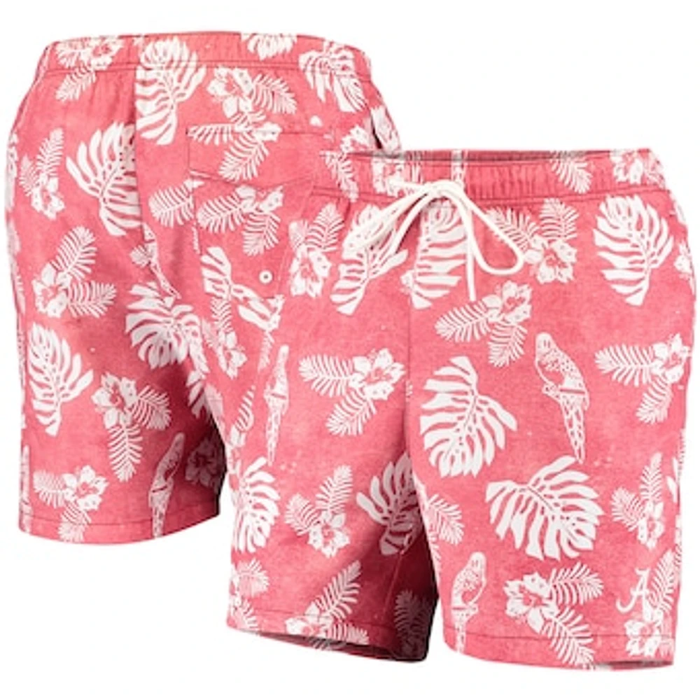 Men's Tommy Bahama Crimson Alabama Crimson Tide Naples Parrot in Paradise Swim Shorts