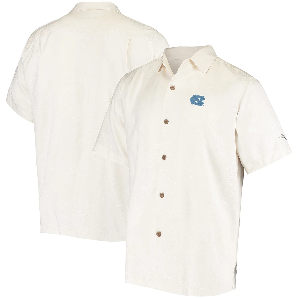 Men's Tommy Bahama White North Carolina Tar Heels Al Fresco Tropics Jacquard Button-Up Shirt