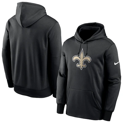 Men's Nike Black New Orleans Saints Fan Gear Primary Logo Therma Performance Pullover Hoodie