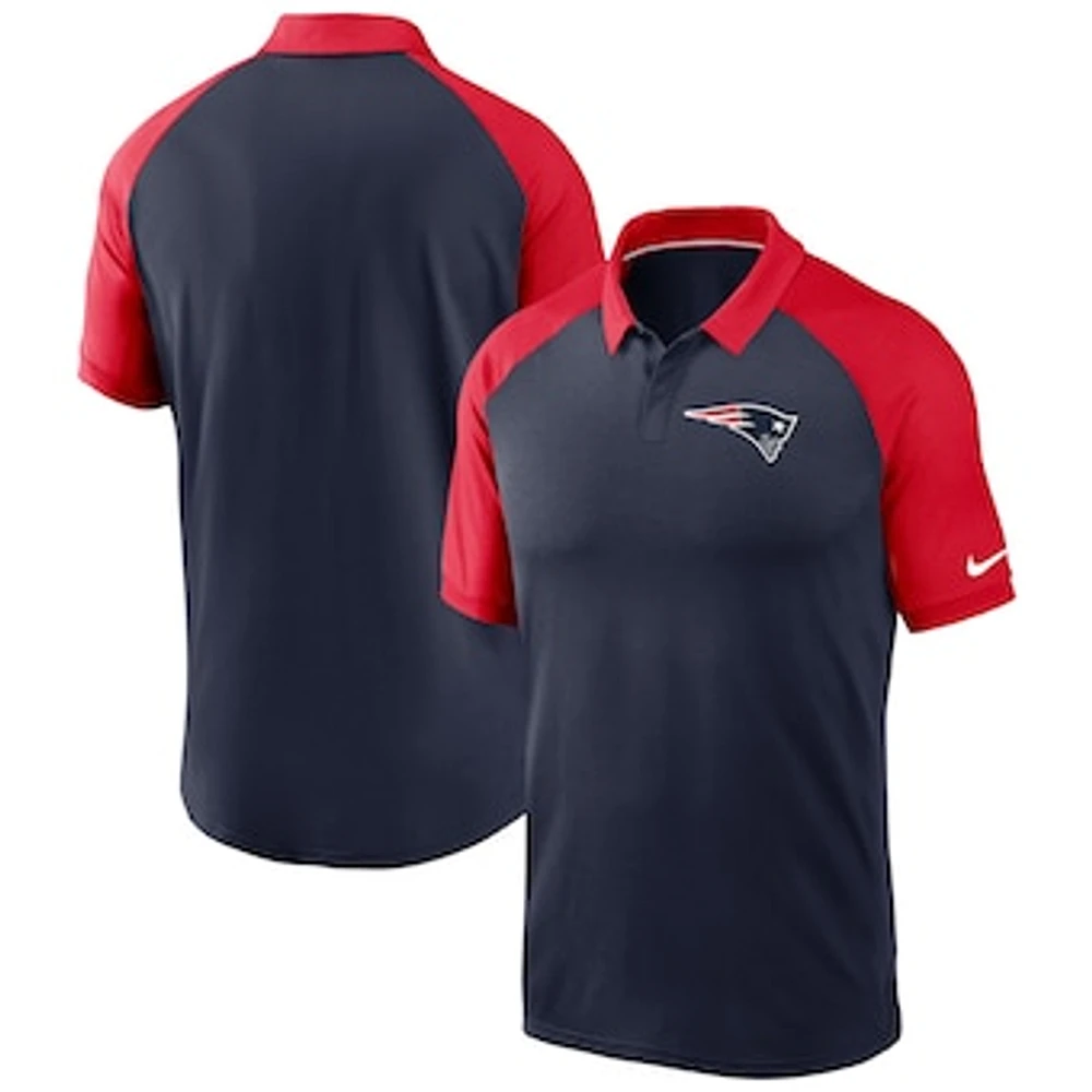 Men's Nike Navy New England Patriots Raglan Tri-Blend Performance Polo