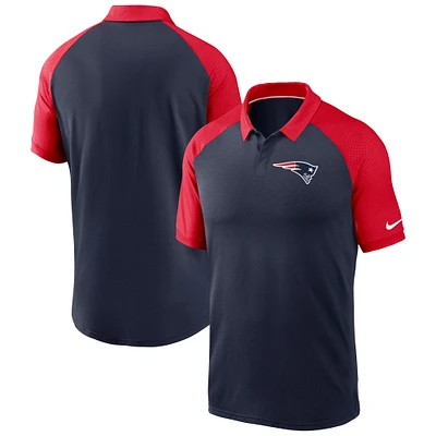 Men's Nike Navy New England Patriots Raglan Tri-Blend Performance Polo