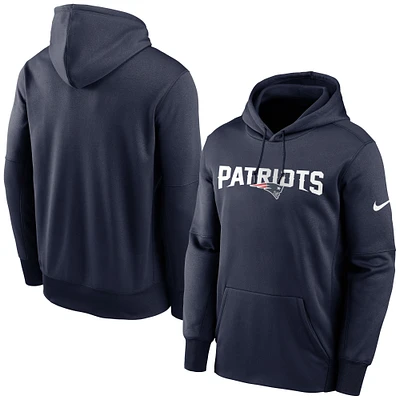 Men's Nike Navy New England Patriots Fan Gear Wordmark Performance Pullover Hoodie