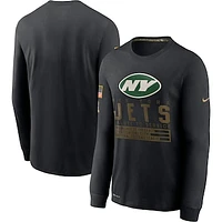 Men's Nike Black New York Jets Salute to Service Sideline Performance Long Sleeve T-Shirt