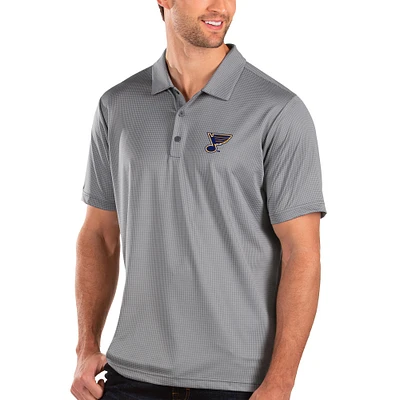 Men's Antigua Gray St. Louis Blues Balance Polo