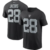 Men's Nike Josh Jacobs Black Las Vegas Raiders Name & Number T-Shirt