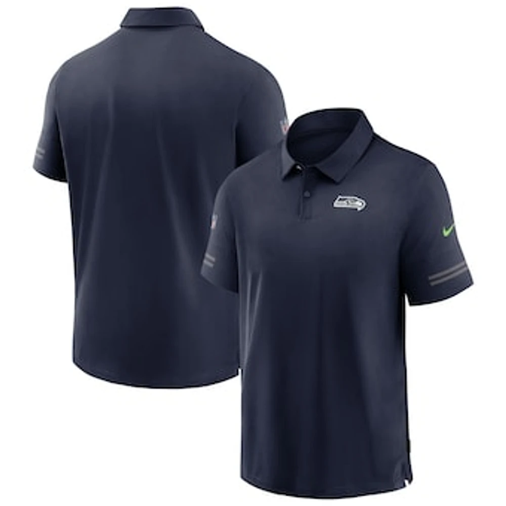 Men's Nike College Navy Seattle Seahawks Logo Sideline Elite Performance Polo