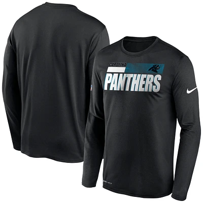 Men's Nike Black Carolina Panthers Sideline Impact Legend Performance Long Sleeve T-Shirt