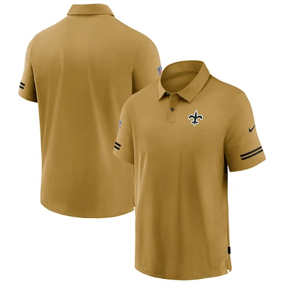 Men's Nike Gold New Orleans Saints Sideline Throwback Elite Performance Polo