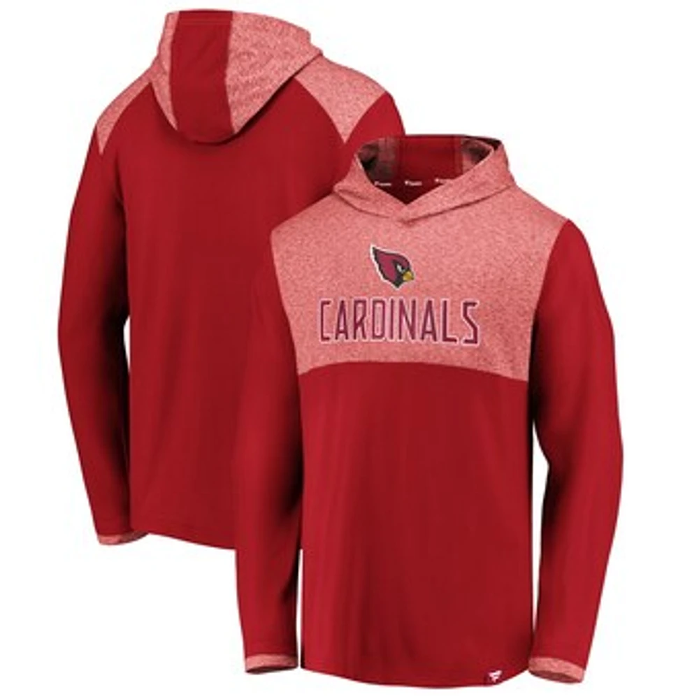 Men's Fanatics Cardinal Arizona Cardinals Iconic Marbled Clutch Hoodie Long Sleeve T-Shirt