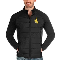 Men's Antigua Black Wyoming Cowboys Altitude Full-Zip Jacket