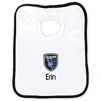 Infant White San Jose Earthquakes Personalized Bib